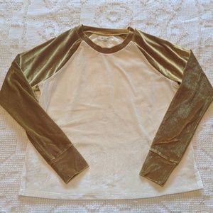 Madewell velvet raglan top